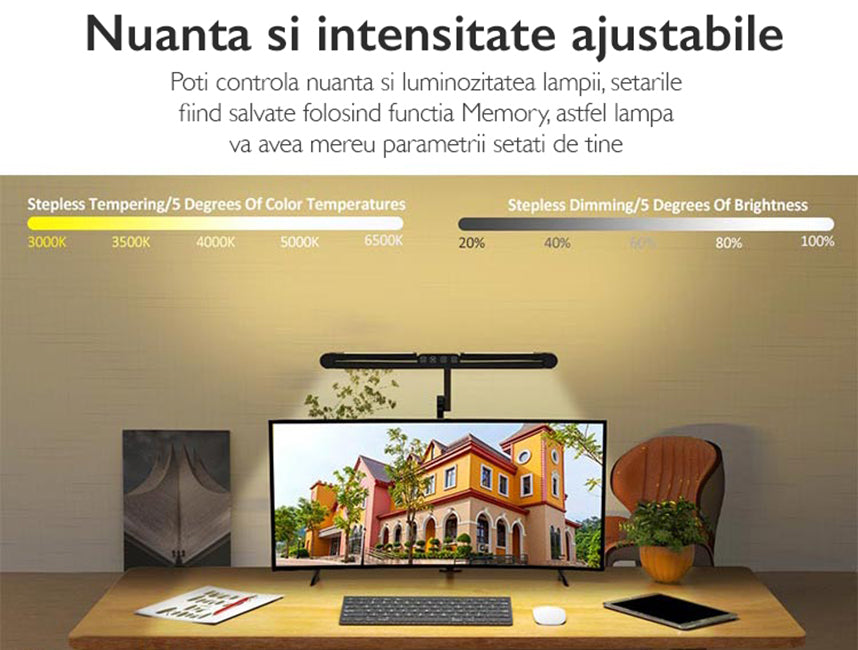 Lampa de birou LED tripla Huerler Office Max Lampa de birou LED tripla Huerler Office Max